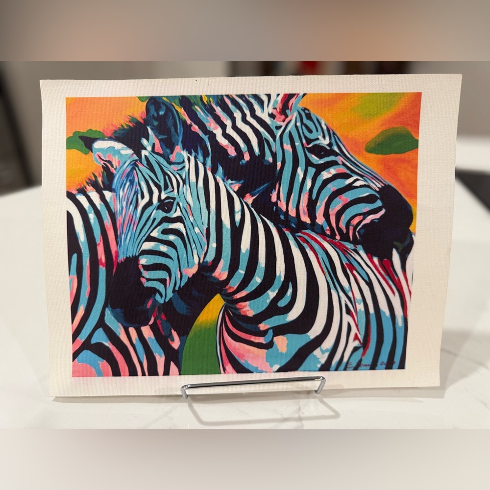 Colourful Zebra Canvas Print 8x10 | NYC Artist